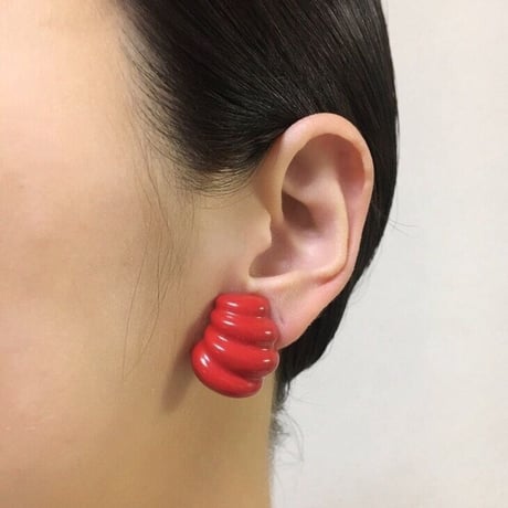 Special price【スペシャル プライス】レッド 赤 エナメル イヤリング / ヴィンテージアクセサリー