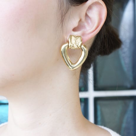 GIVENCHYジバンシィ ドアノッカー ハート イヤリング / ヴィンテージアクセサリー