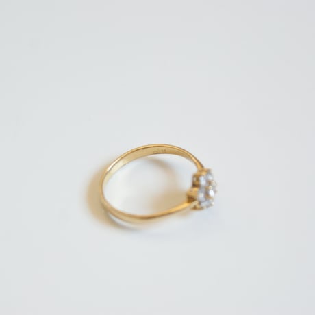 K18YG フラワーダイヤモンド リング指輪 / ヴィンテージジュエリー・アクセサリー