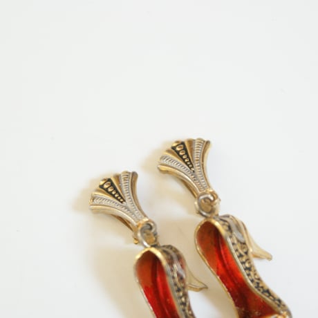 【イギリス買付】 Damasquinadoダマスキナード シューズ イヤリング/ ヴィンテージ・コスチュームジュエリー