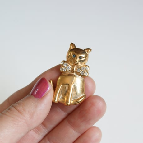 KREMENTZクレメンツ キャット 猫  ブローチ/ ヴィンテージジュエリー ・アクセサリー