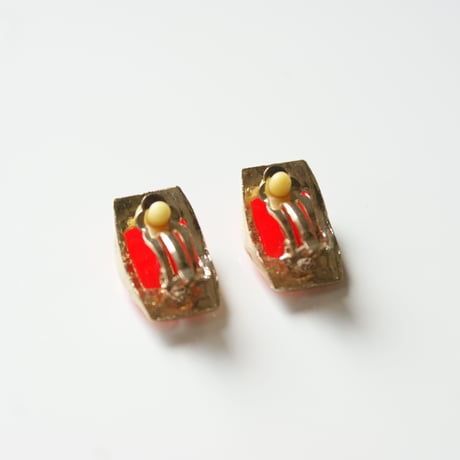 Special price【スペシャル プライス】レッド ルーサイト ラインストーン イヤリング / ヴィンテージアクセサリー