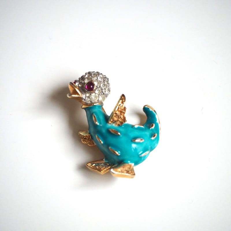 TRIFARIクラウントリファリ ターコイズブルー エナメル アヒル ミニ