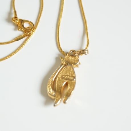 AVONエイボン 猫 キャット ラインストーン ネックレス/ ヴィンテージジュエリー・アクセサリー