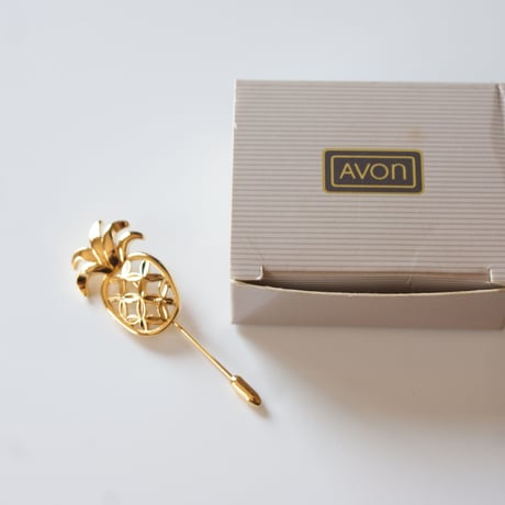 Special price【スペシャル プライス】AVONエイボン パイナップル ハットピン箱BOX付き / ヴィンテージ・コスチュームジュエリー