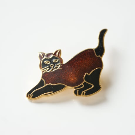 Special price【スペシャル プライス】黒猫　エナメル　ブローチ/ ヴィンテージアクセサリー
