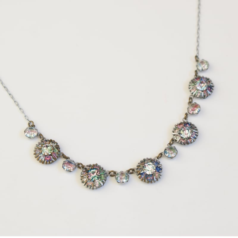 アンティーク　ヴィンテージ　アイリス　ガラス　ネックレス イギリス買付】 アイリスガラス ネックレス/ ヴィンテージ