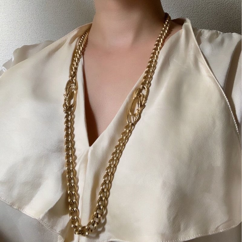 TRIFARI TMトリファリ ロング バンブー ネックレス / ヴィンテージ 