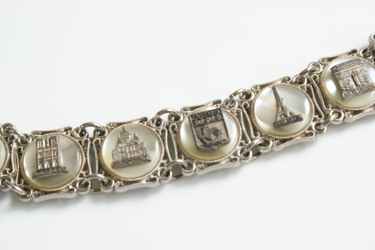 1880s vintage antique フランス ブレスレット france アメリカ買付】フランス スーベニア エッフェル塔
