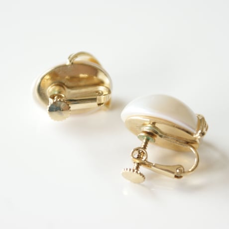 オーバル パール ラインストーン イヤリング / ヴィンテージアクセサリー