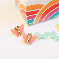 Special price【スペシャル プライス】AVONエイボン カラーチェンジ バタフライ ピアス/ ヴィンテージジュエリー・アクセサリー
