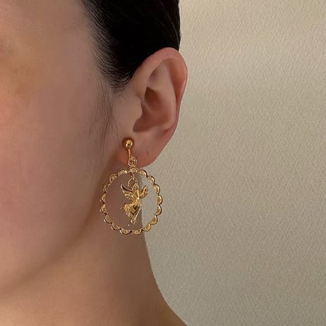 AVON エイボン エンジェル フープ イヤリング / ヴィンテージ・コスチュームジュエリー