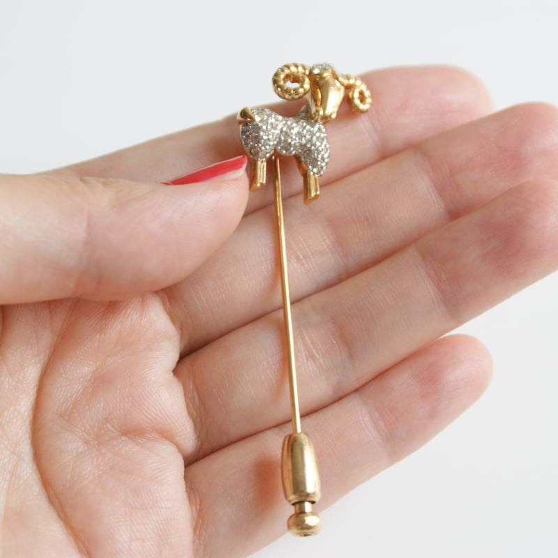 PANETTA パネッタ 羊 ラインストーン ハットピンブローチ