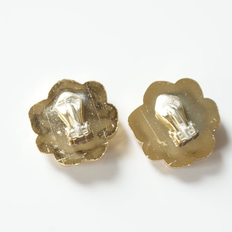 【フランス買付】プラスチック レッド フラワー  イヤリング / ヴィンテージジュエリー・アクセサリー
