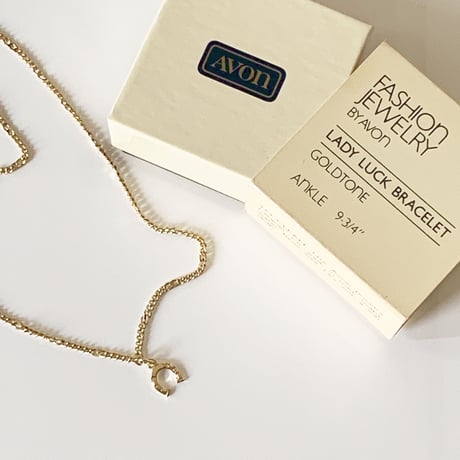 Special price【スペシャル プライス】AVONエイボン 馬蹄 ラッキーチャーム ゴールド チェーン アンクレット / ヴィンテージジュエリー・アクセサリー
