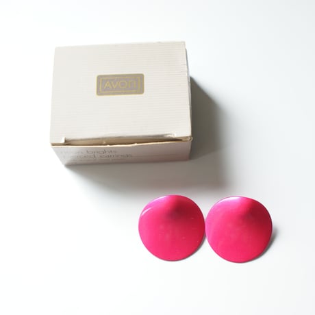 Special price【スペシャル プライス】AVONエイボン フューシャピンク サークル ピアス / ヴィンテージアクセサリー