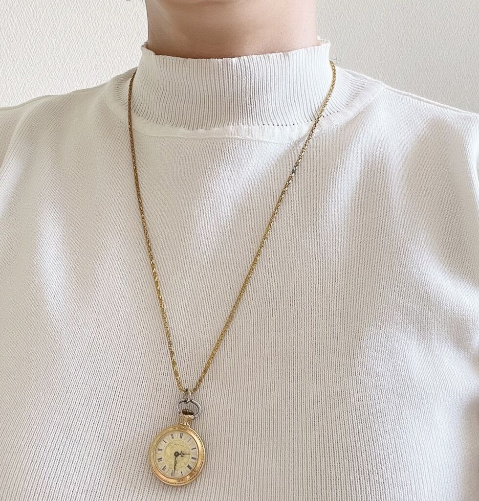 機械式時計 ローマ数字 懐中時計 ペンダントネックレス