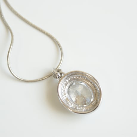 Special price【スペシャルプライス】【アメリカ買付】 イタリア製 オーバルCZ シルバー925 ネックレス/ ヴィンテージジュエリー ・アクセサリー