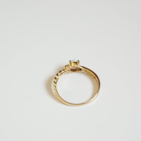 K18YG  オパール ダイヤモンド ツイスト リング指輪 / ヴィンテージジュエリー・アクセサリー