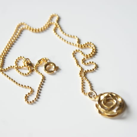 K18YG ローズ薔薇 ペンダントトップ/ ヴィンテージジュエリー・アクセサリー