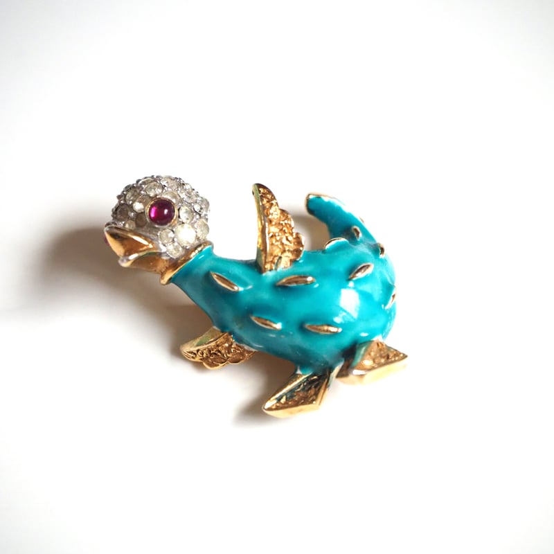 TRIFARIクラウントリファリ ターコイズブルー エナメル アヒル ミニ