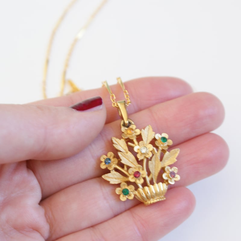 TRIFARIトリファリ フラワーバスケット ペンダントネックレス  