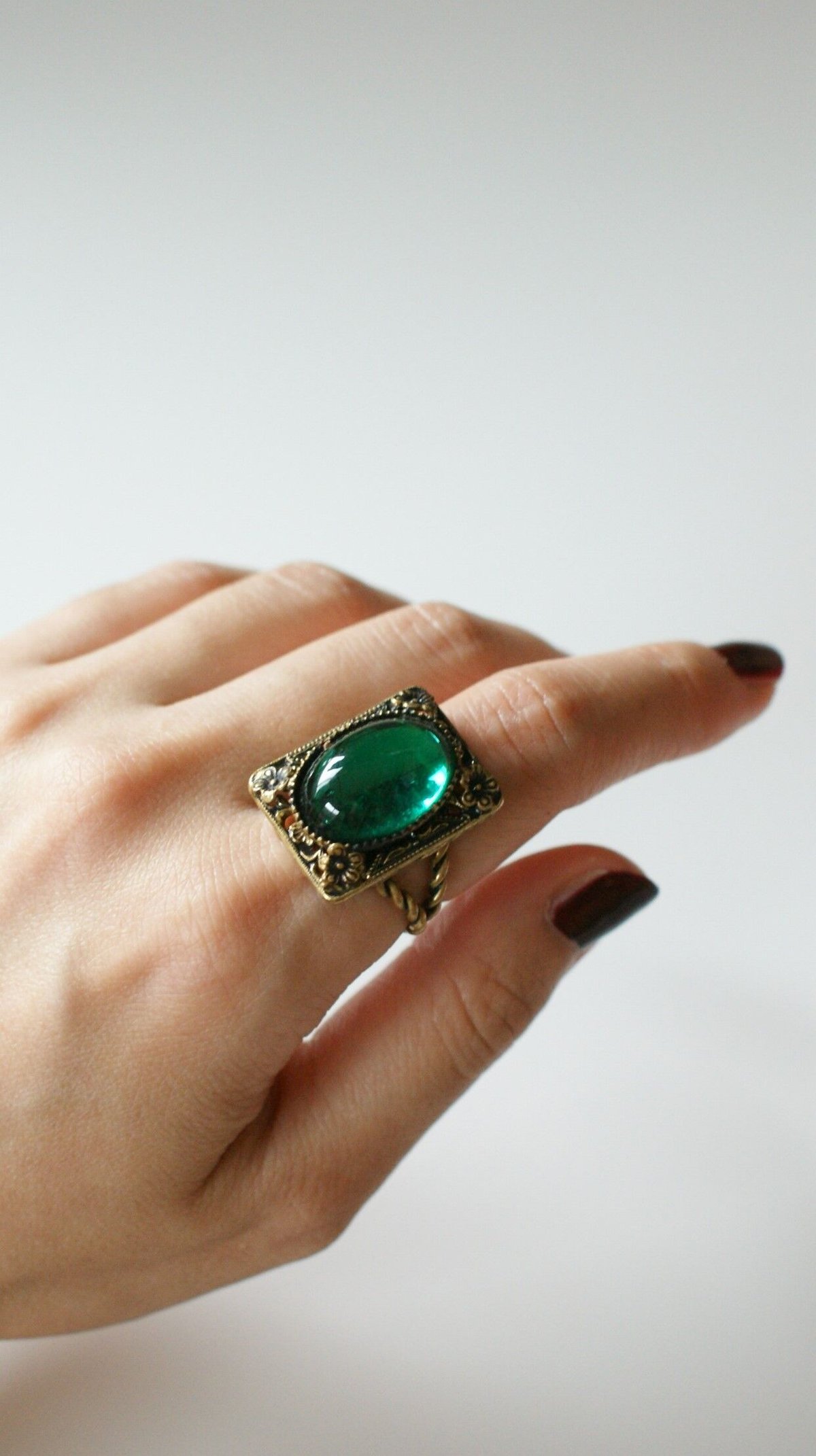 ♥ヴィンテージ リング ドイツ グリーン ファンシーガラス GERMANY 指輪 fit=scale-down,w=1200