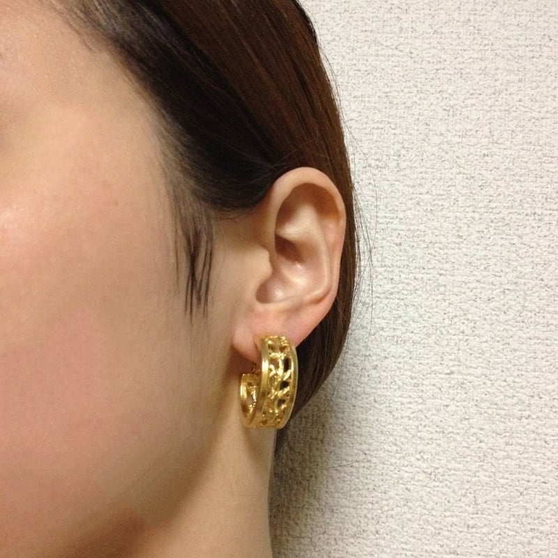 KENZOケンゾー☆ゴールドリーフ☆フープイヤリング | ヴィンテージ