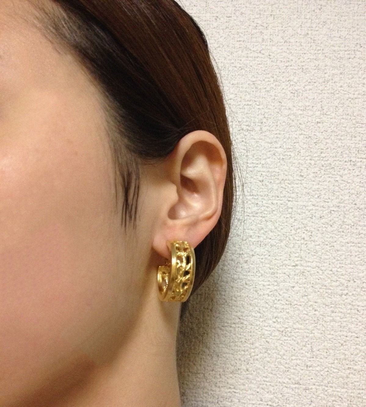 KENZOケンゾー☆ゴールドリーフ☆フープイヤリング | ヴィンテージ