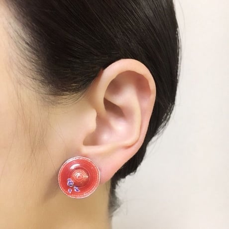 Special price【スペシャル プライス】レッドエナメル帽子イヤリングヴィンテージアクセサリー