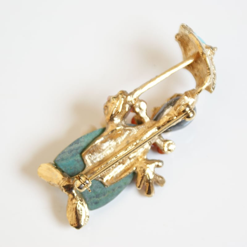 SWOBODAスワボダ 天然石 ターコイズ ピエロ ブローチ/ ヴィンテージ  