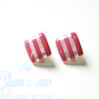 Special price【スペシャル プライス】ピンク エナメル ストライプ イヤリング / ヴィンテージアクセサリー