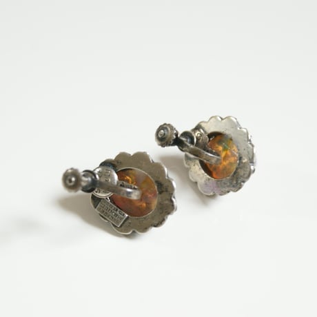 Silver925 メキシカンジュエリー オパールガラス イヤリング/ ヴィンテージジュエリー・アクセサリー