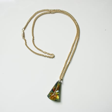 【イギリス買付】エッフェル塔 ドイツ製 レインボーガラス ペンダント ネックレス/ ヴィンテージ・アンティークジュエリー