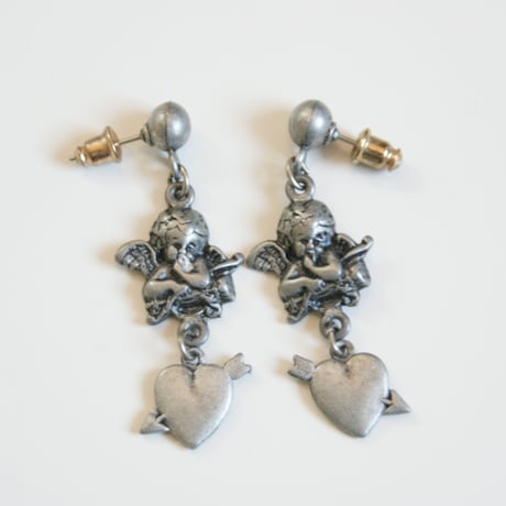 キューピット エンジェル ハート ピアス / ヴィンテージジュエリー・アクセサリー