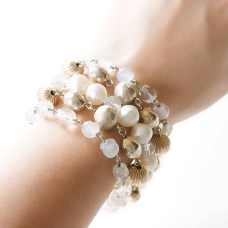 Special price【スペシャル プライス】パール5連 ゴールド