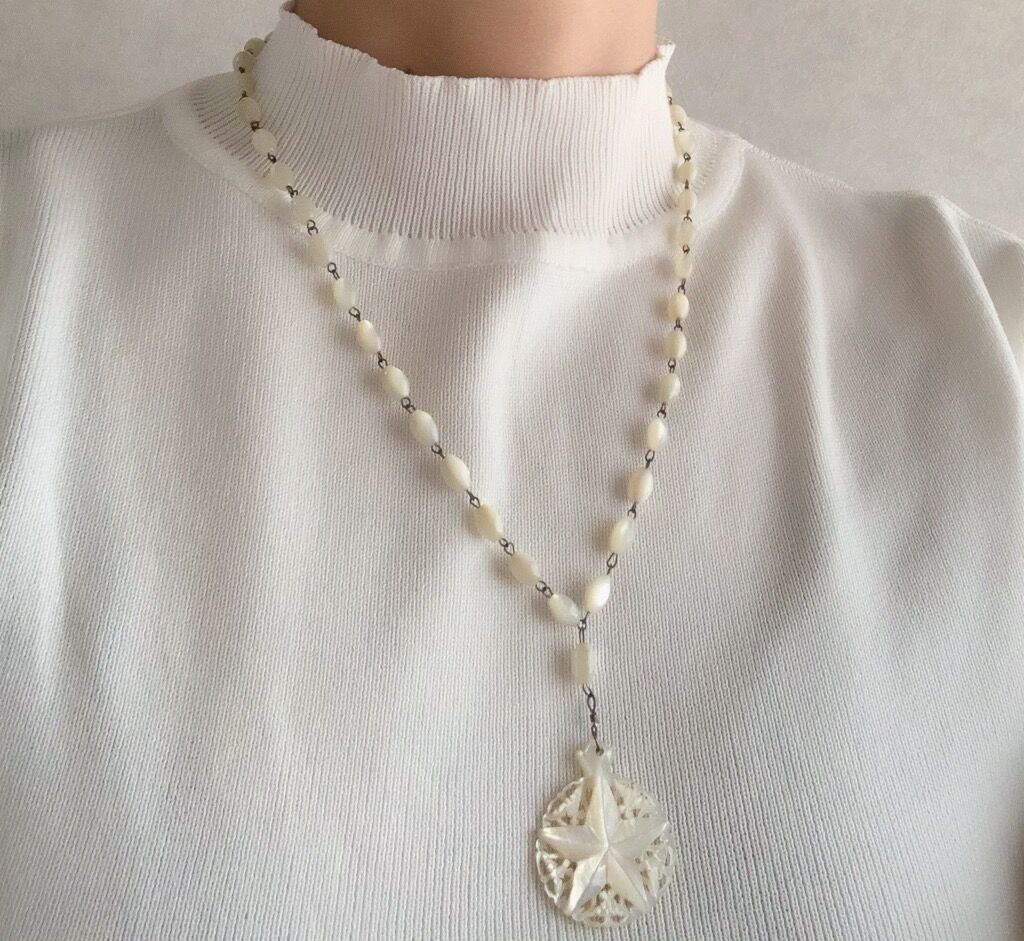 ベツレヘムパール 星 白蝶貝 シェル マザーオブパール ネックレス 