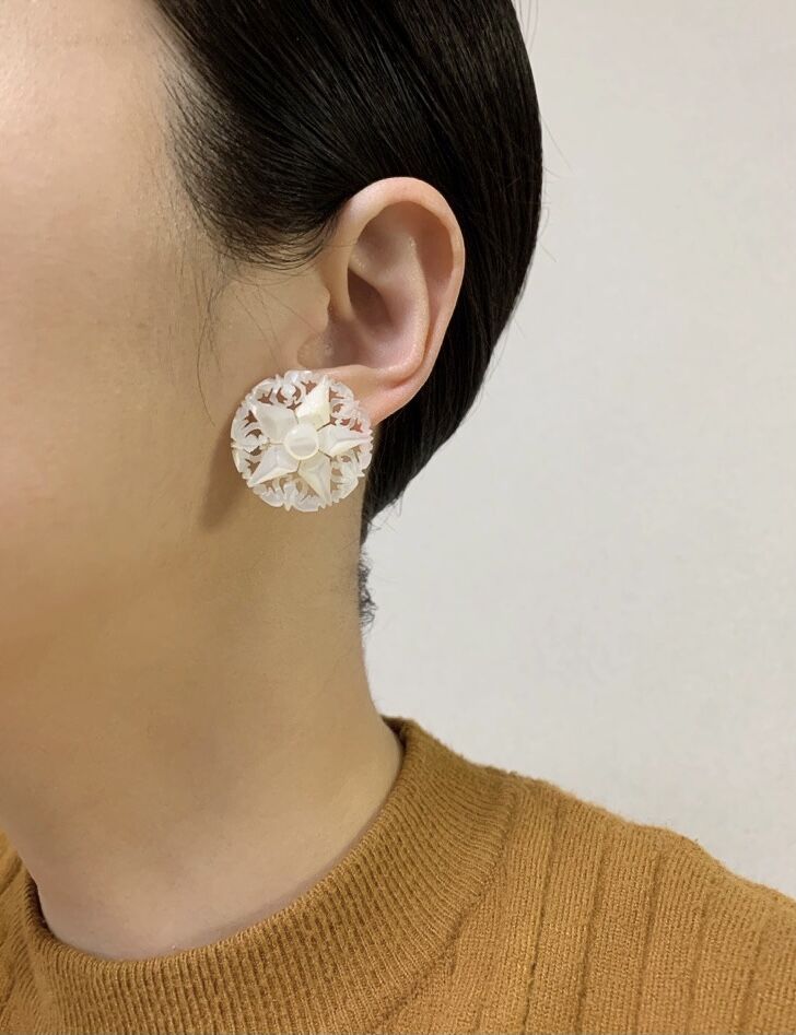 ベツレヘムパール イヤリング マザーオブパール イスラエル ベツレヘム