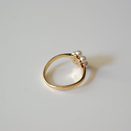 K18YG クラスターフラワーパール リング指輪 / ヴィンテージジュエリー・アクセサリー