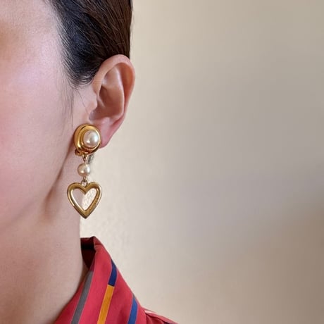 Special price【スペシャル プライス】MOSCHINO モスキーノ ハート パール イヤリング/ ヴィンテージジュエリー・アクセサリー