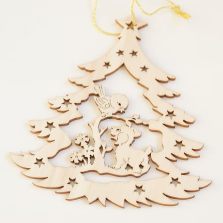 ヨーロッパ買付 木製 ウッド 透かし クリスマス オーナメント/ ヴィンテージ雑貨