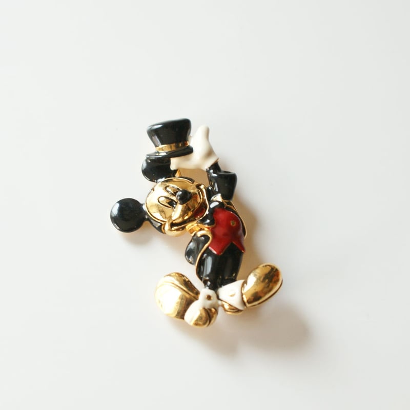 Wendy Gell Disney ミニーマウス ヴィンテージ ブローチ WENDY GELL ディズニー ゴールドカラー ミッキー ブローチ