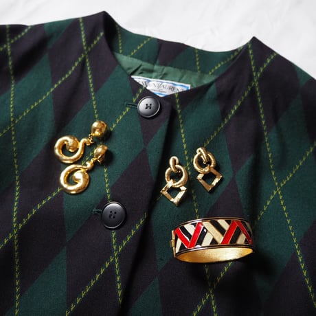 YVES SAINT LAURENT イヴサンローラン グリーン ジャケット ヴィンテージ レデイース ファッション