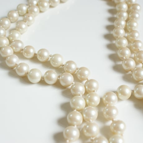 MONETモネ 大粒ガラスパール ロング ネックレス / ヴィンテージアクセサリー