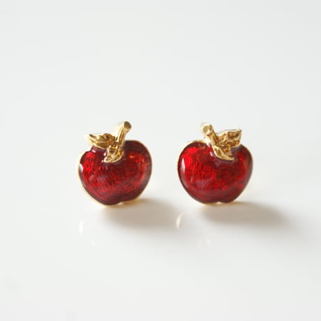 Special price【スペシャル プライス】AVONエイボン レッド エナメル りんご ピアス / ヴィンテージジュエリー・アクセサリー