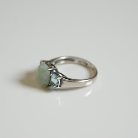 AVONエイボン SLV925 ジェイド ブルートパーズ シルバーリング指輪 / ヴィンテージジュエリー・アクセサリー