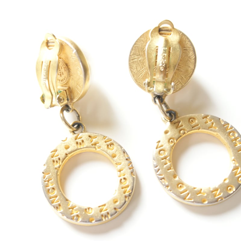 GIVENCHYジバンシィ パール ブランドロゴ フープイヤリング