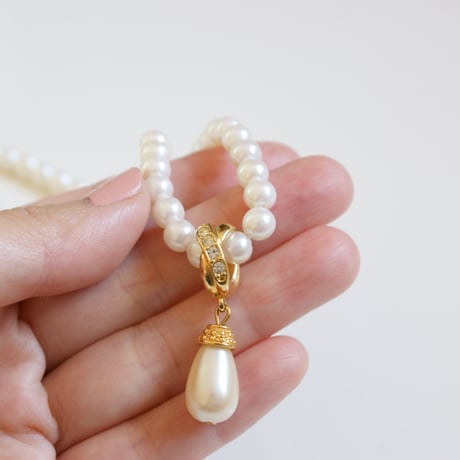 アメリカ買付 AVON エイボン ドロップパール ネックレス/ ヴィンテージアクセサリー