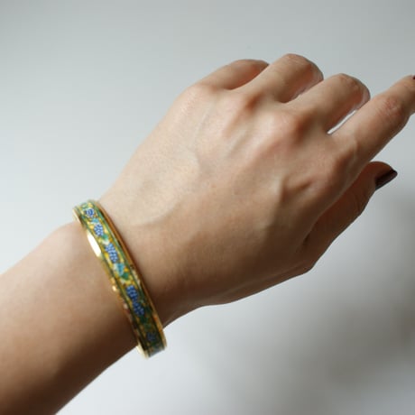 HERMESエルメス エマイユ 七宝 ぶどう バングル ブレスレット / ヴィンテージ・コスチュームジュエリー