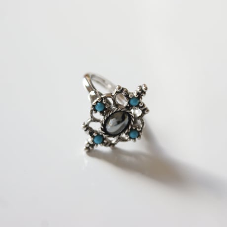 Special price【スペシャルプライス】ミラベラ  ターコイズ ブラック ストーン リング / ヴィンテージジュエリー・アクセサリー